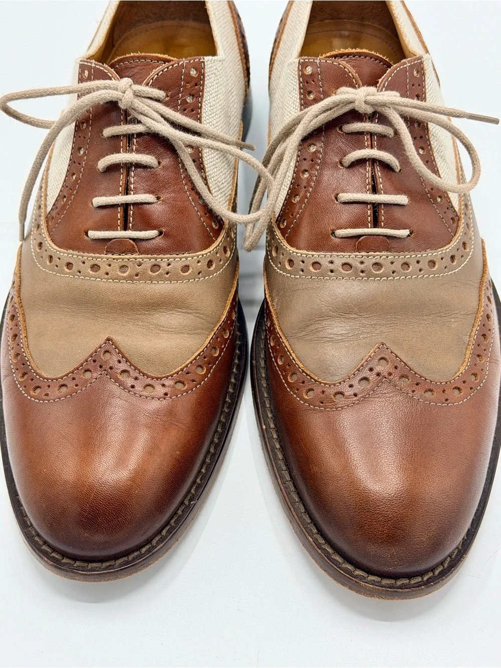 Bruno Magali Baroque Wingtip Oxfords, Men’s size 8.5, Made in Italy